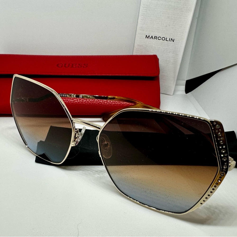 Guess Women's Gold Frame Sunglasses with Gradient Lenses